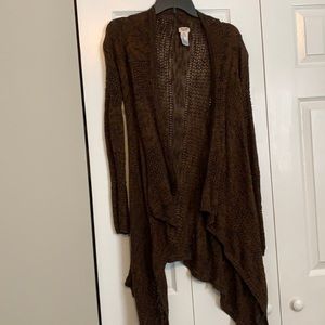 Brown cascading Cardigan